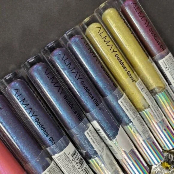 Almay Lip Gloss Goddess Gloss Gilded Lip Care Yellow Sparkle Make Up - Picture 6 of 9